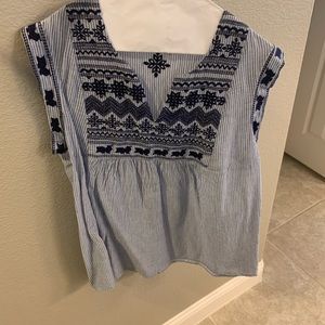 THML Embroidered Stripe Top